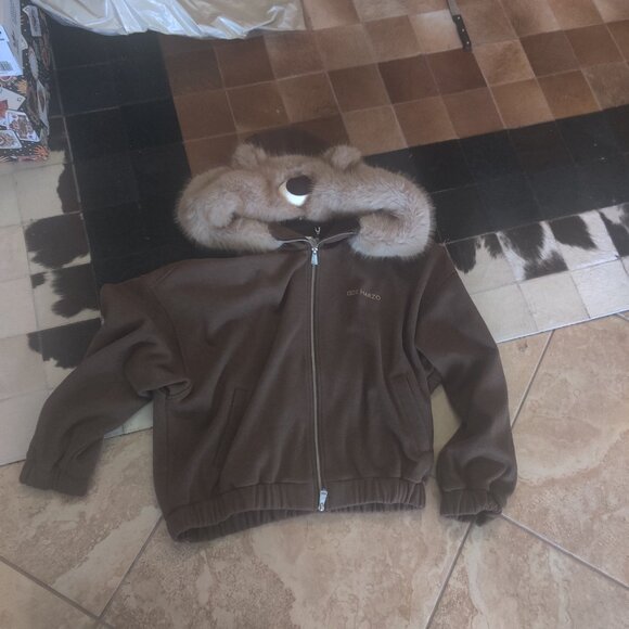 13DE Marzo bear hood jacket size L New Oversized fit - Picture 1 of 5